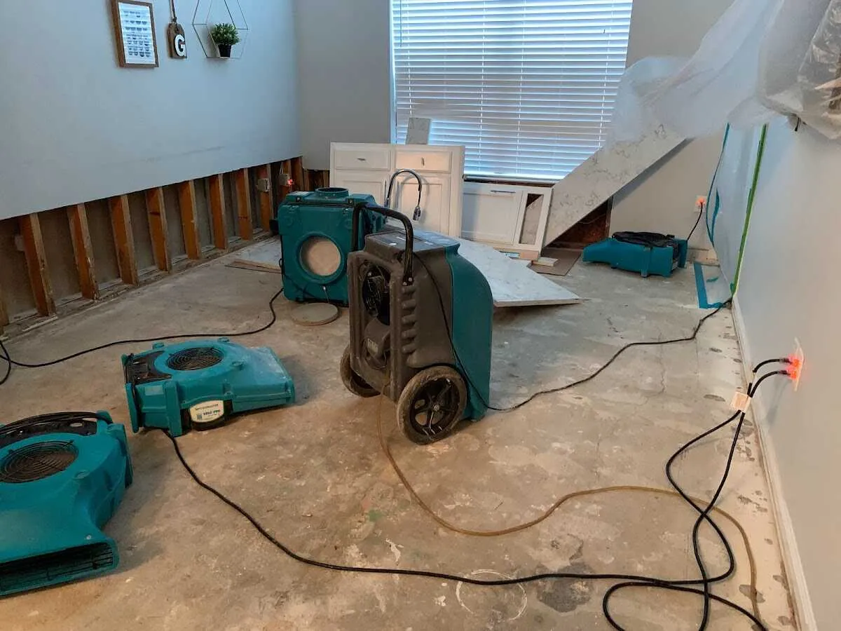 Dehumidifier in flood-cut room for Water Damage Restoration in Thermalito